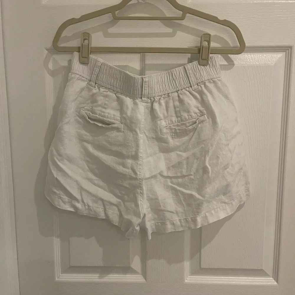 Madewell The Beale High Waist White Linen Shorts - Picture 6 of 8